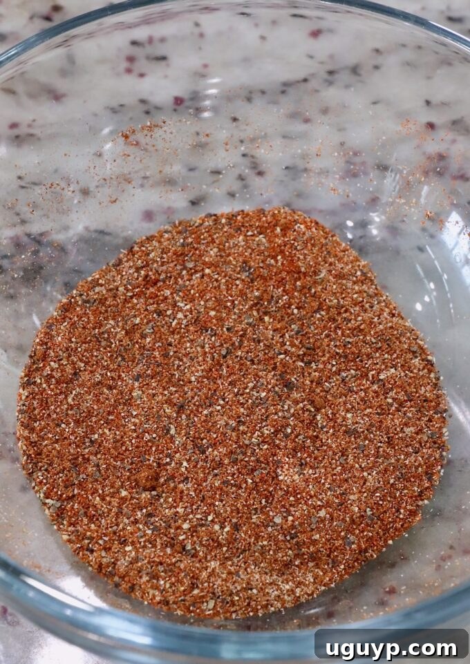 Spices mixed together in a glass bowl