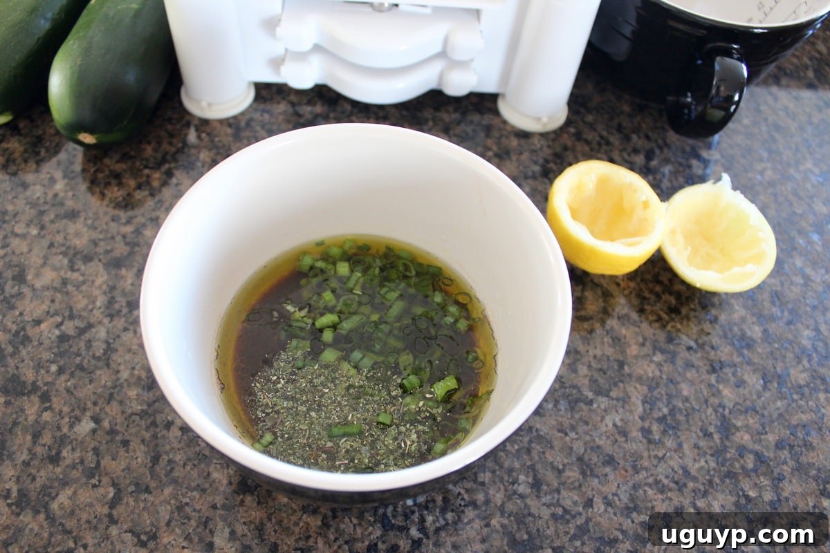 Greek balsamic salad dressing in a small bowl