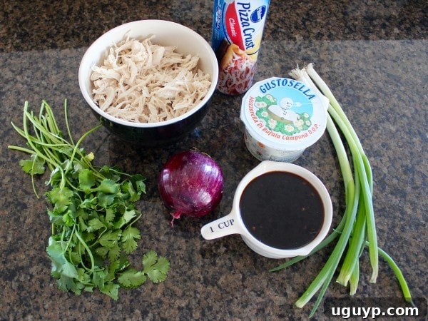 Korean BBQ Chicken Pizza Ingredients