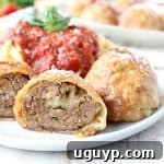 Mozzarella Stuffed Meatball Wellington Recipe