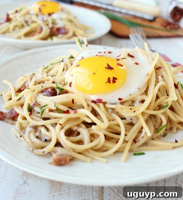 One Pot Pasta Carbonara Recipe - Featured Image