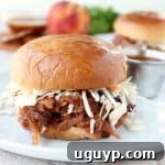 Slow Cooker Peach BBQ Pulled Pork Sandwich Recipe