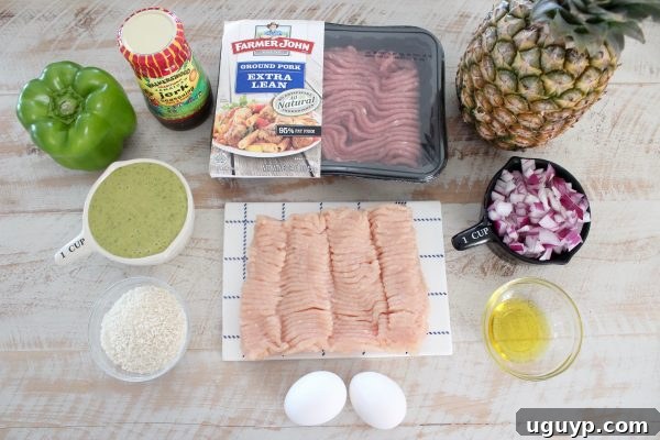All the Fresh Ingredients for Caribbean Jerk Chicken and Pork Meatballs