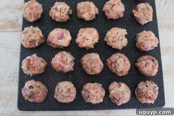 Forming Uniform Jerk Chicken and Pork Meatballs by Hand