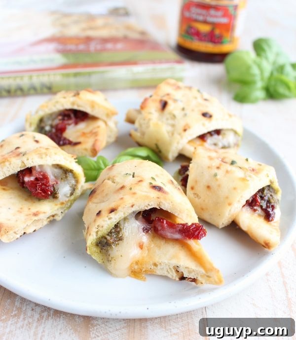 Naan Pizza Rolls Side View