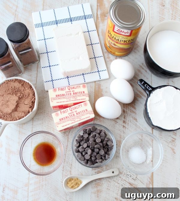 Pumpkin Cheesecake Swirled Crock Pot Brownies Ingredients