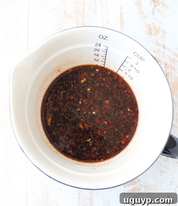 lo mein sauce in a mixing bowl
