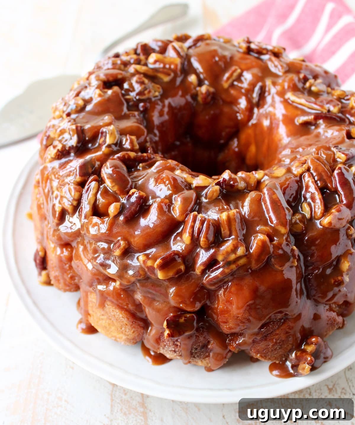 Decadent Salted Caramel Pecan Monkey Bread, made easy with canned biscuits, perfect for breakfast or brunch.