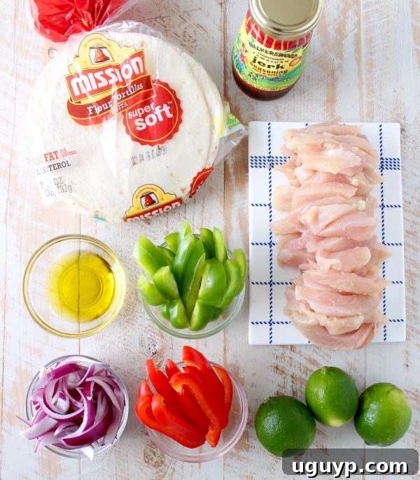 Overhead shot of freshly cooked Jerk Chicken Fajitas ingredients in a pan, colorful and ready to be served, emphasizing the quick prep time.