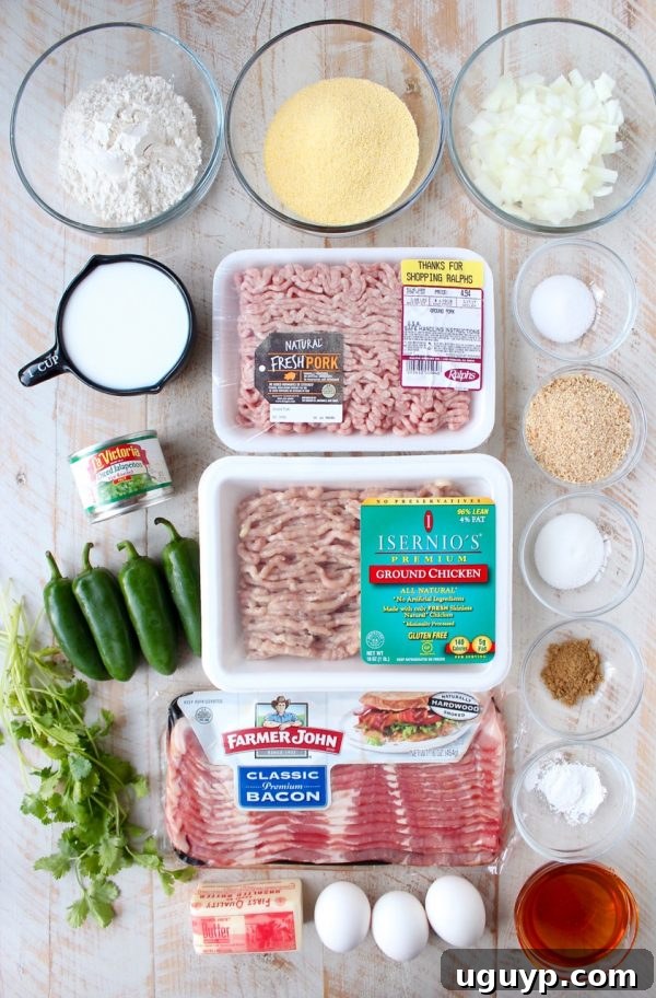 Jalapeño Honey Chicken & Pork Meatballs are sandwiched between Jalapeño Bacon Cornbread Waffles in this delicious recipe for Meatball Sliders, putting a new, fun twist on chicken & waffles!