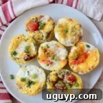 Egg muffins on white plate
