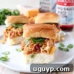 Hero shot of BBQ Chicken Salad Sliders, perfectly assembled and ready to eat.
