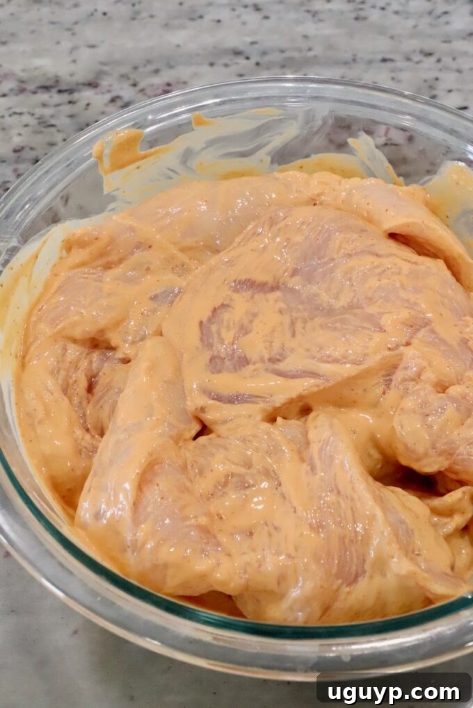 chicken breasts tossed in chipotle sauce in bowl