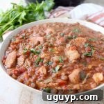 Close-up of Instant Pot Chicken Tikka Masala with Lentils in a bowl, ready to serve