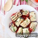 Italian seasoned ground turkey and mushrooms fill these delicious eggplant roll ups, baked in a flavorful tomato sauce. This recipe is gluten free, dairy free and Whole30 compliant!