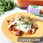 Taco Casserole on Yellow Plate