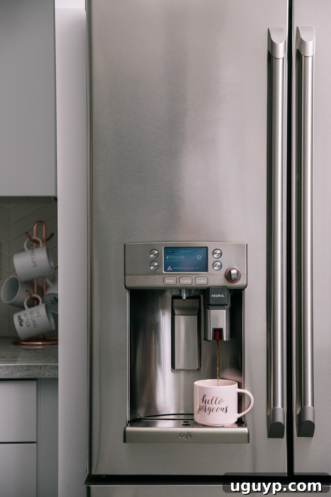 GE Wifi Cafe Smart Refrigerator with Built-In Keurig K-Cup Brewing System.