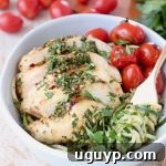 Zoodles, Chimichurri Chicken and Tomatoes