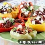 Grilled Chorizo Stuffed Bell Peppers with Cotija Cheese and Cilantro