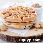 Peanut Butter Waffles with Creamy Peanut Butter Filling and Peanut Butter Syrup