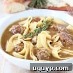 French Onion Meatball Soup