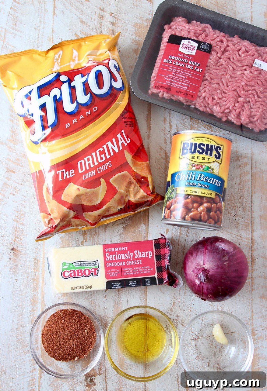 ingredients for frito pie
