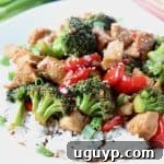 Teriyaki chicken and broccoli over rice on plate