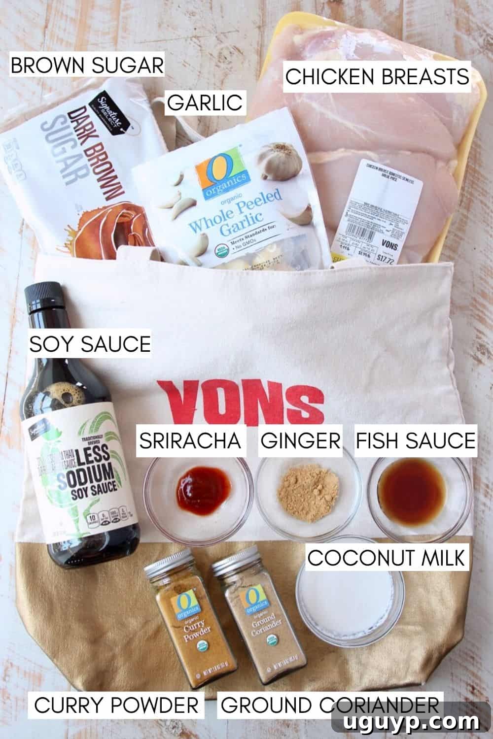 Ingredients for chicken satay