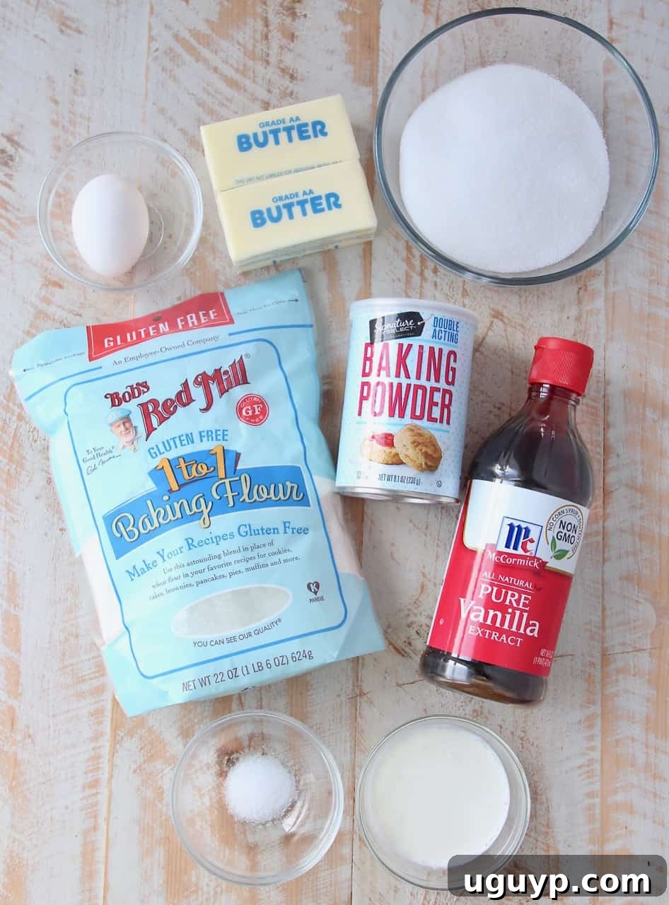 ingredients for gluten free sugar cookies