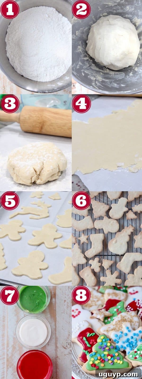 collage of images showing how to make gluten free sugar cookies