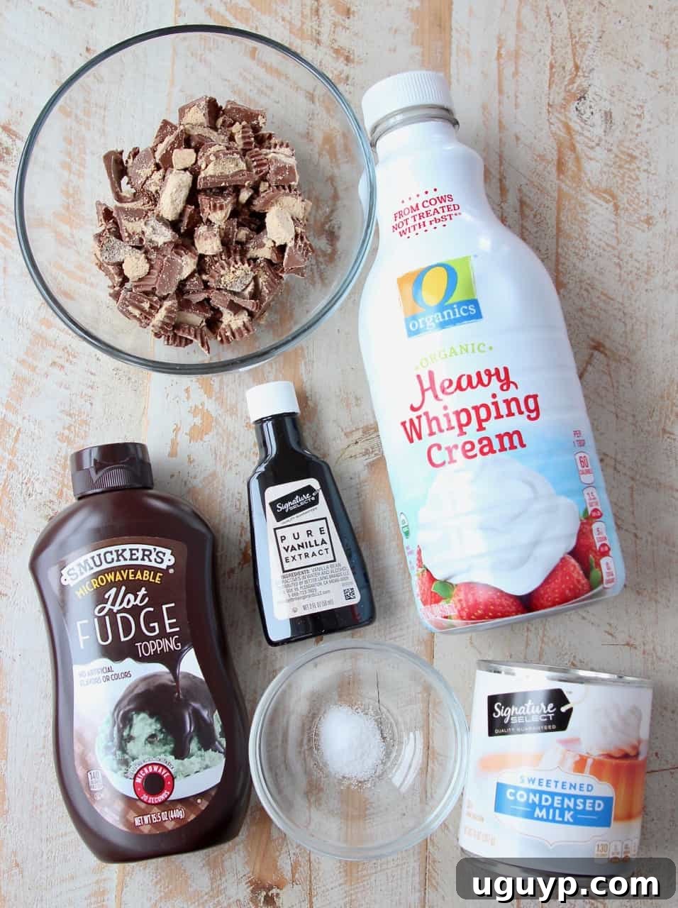 ingredients for homemade moose tracks ice cream