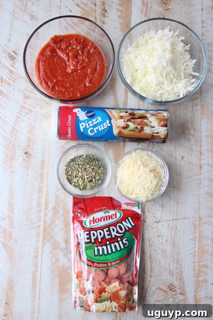 ingredients for pizza rolls