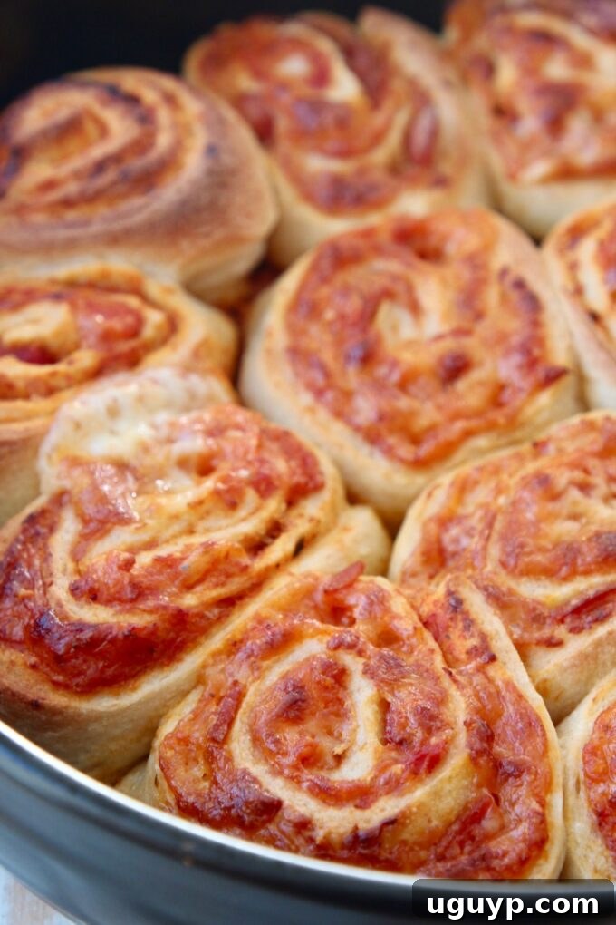 pizza rolls in baking dish