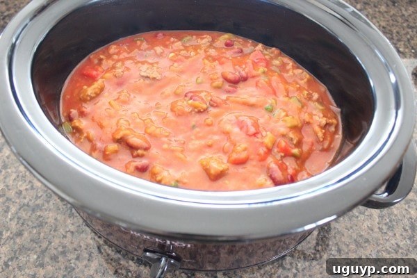 pumpkin chili in slow cooker