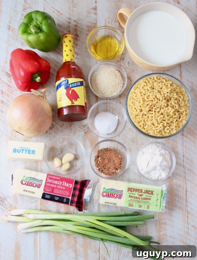 ingredients for cajun mac and cheese