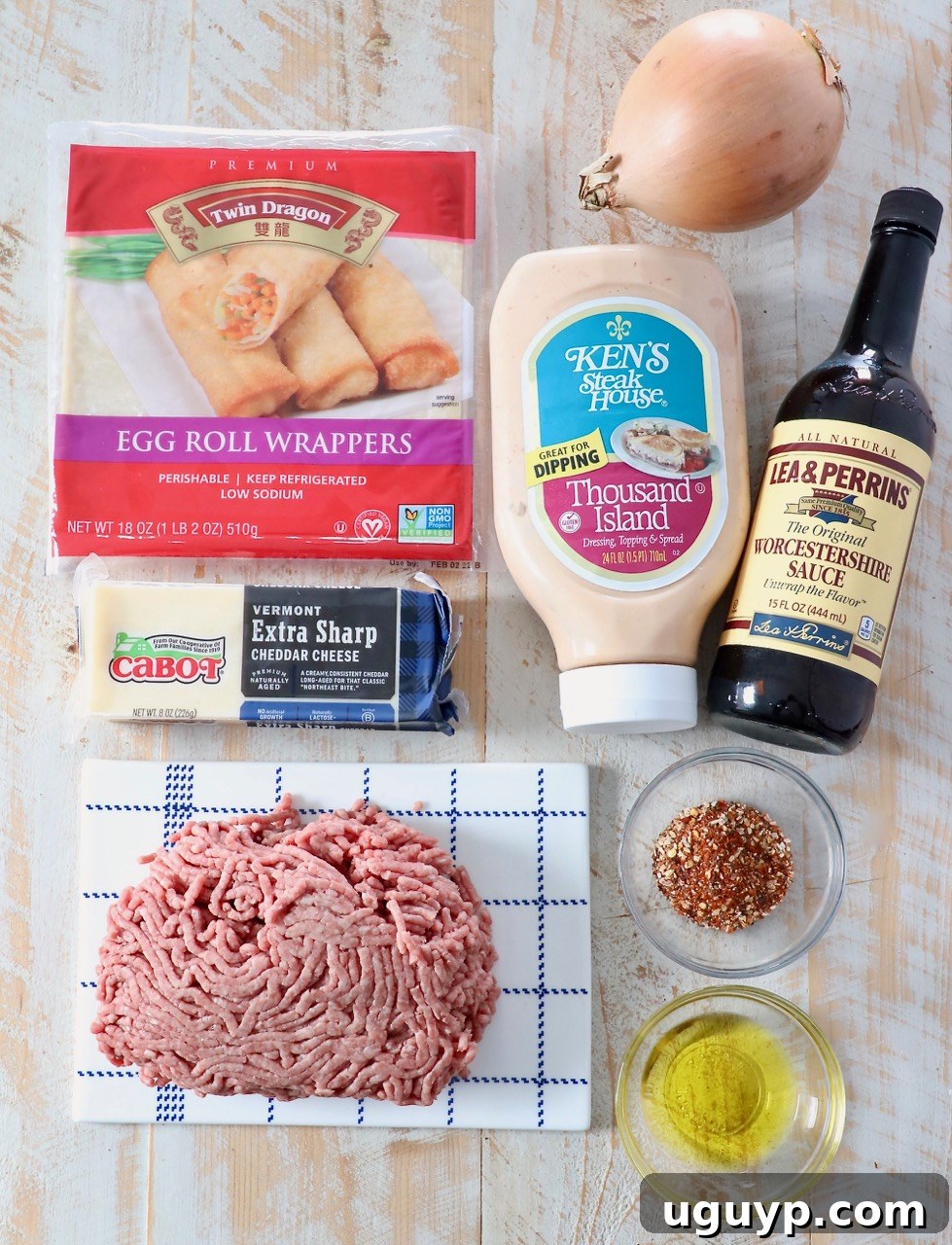 cheeseburger egg roll ingredients