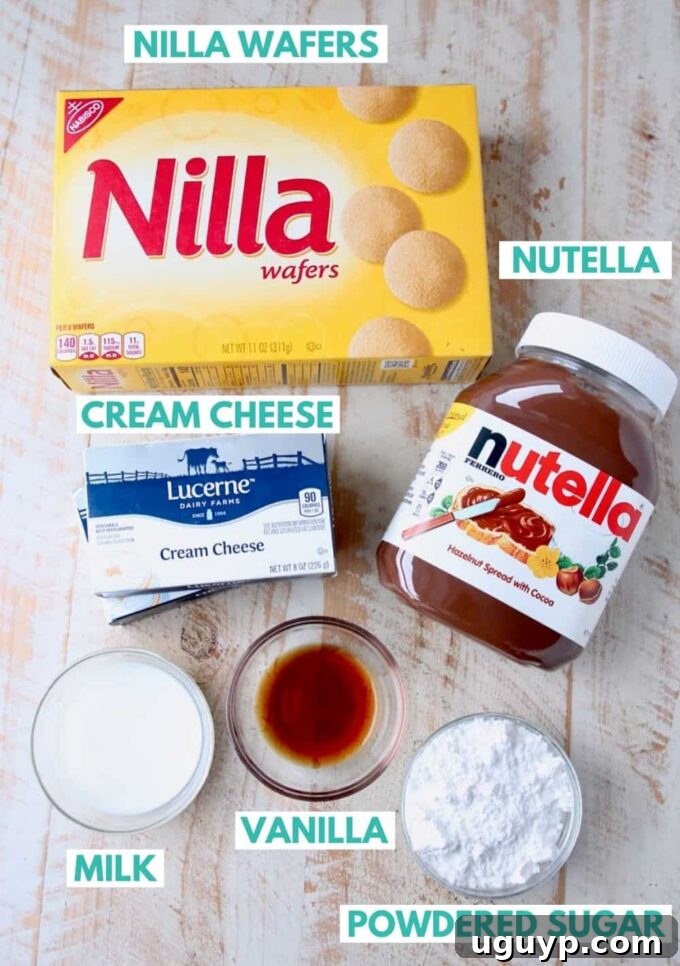 ingredients for nutella cheesecake bites