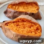 Baked sweet potatoes on plate
