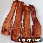 crispy cooked bacon on plate