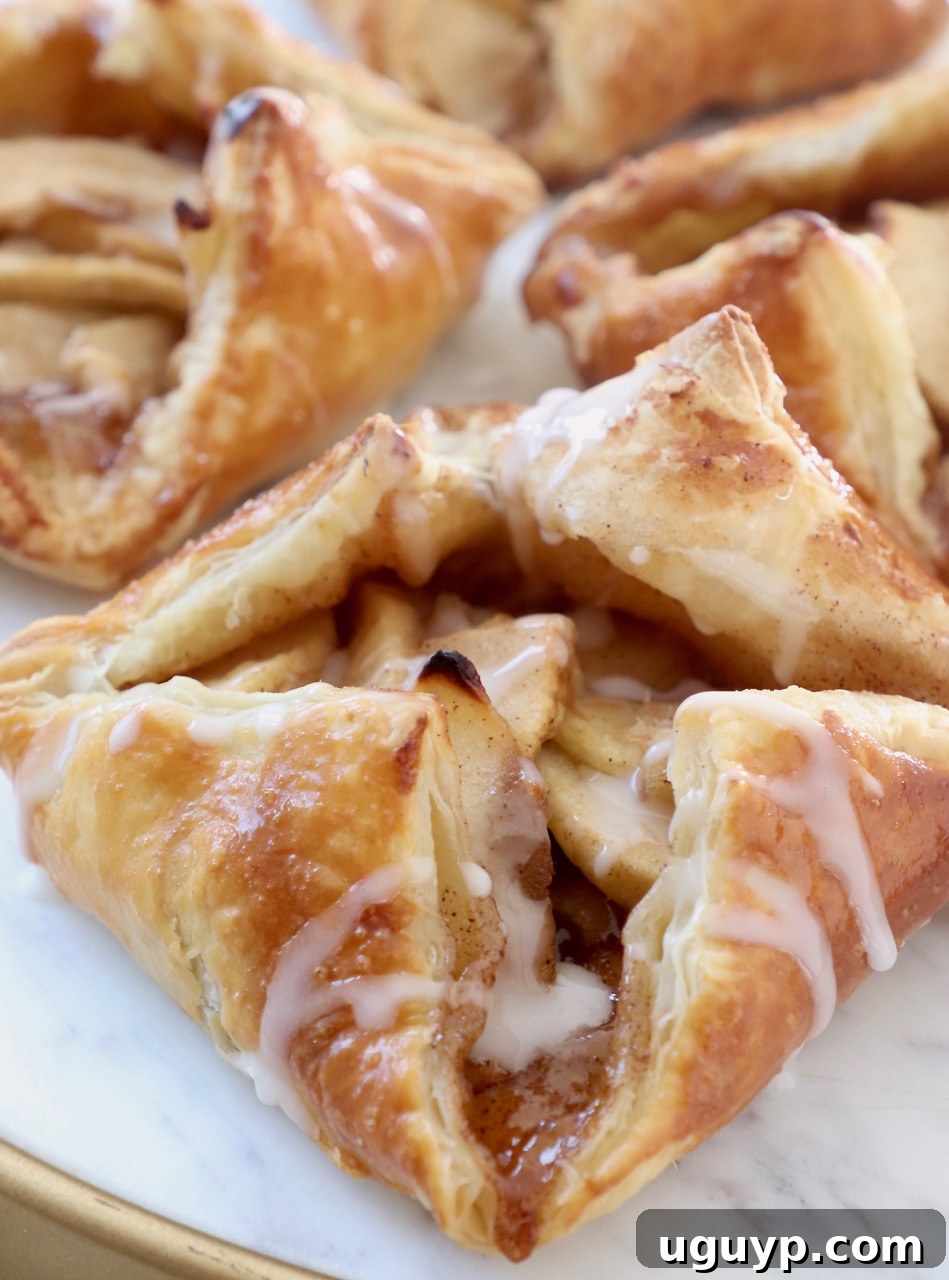 apple danish on marble serving tray