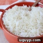 cooked white rice in orange bowl with spoon