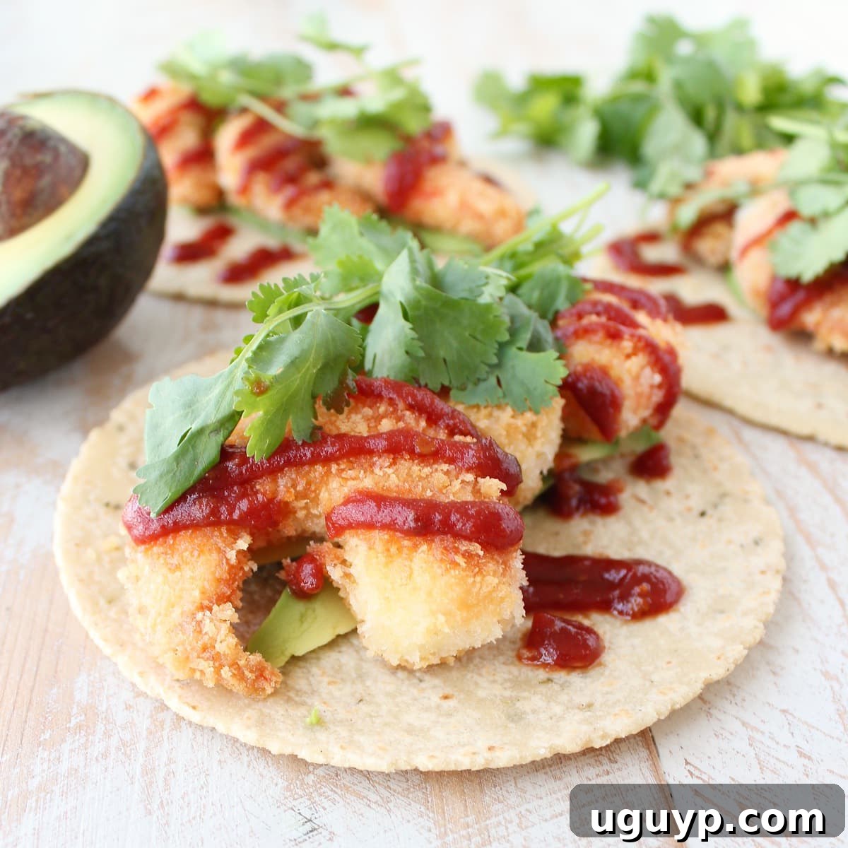 Crispy Shrimp Tacos with Chipotle BBQ Sauce