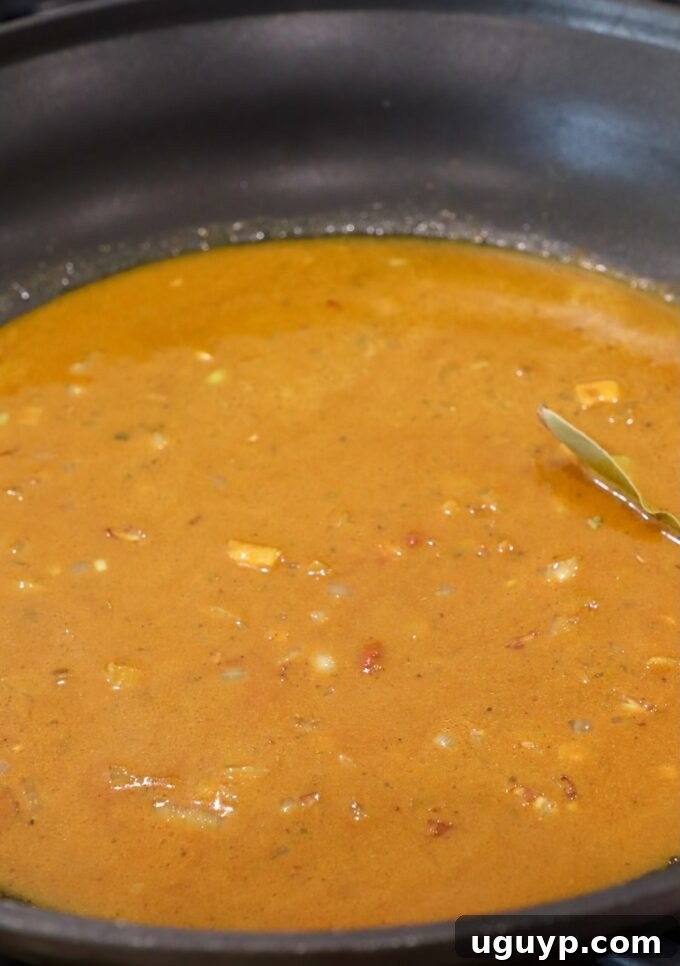 curry sauce in a skillet