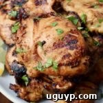 grilled chicken thighs on plate