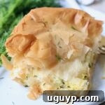 piece of Greek zucchini pie on plate