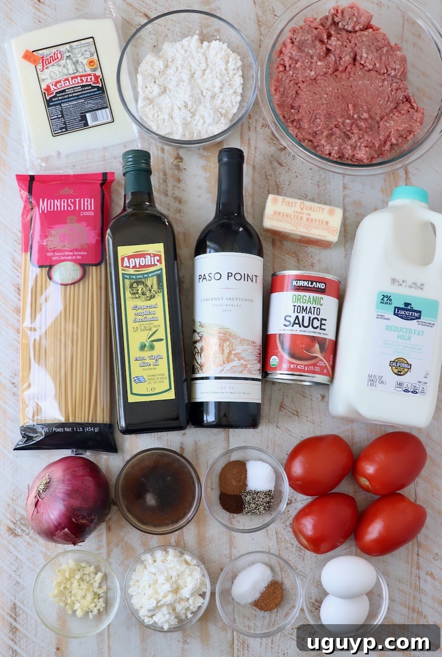 ingredients for pastitsio
