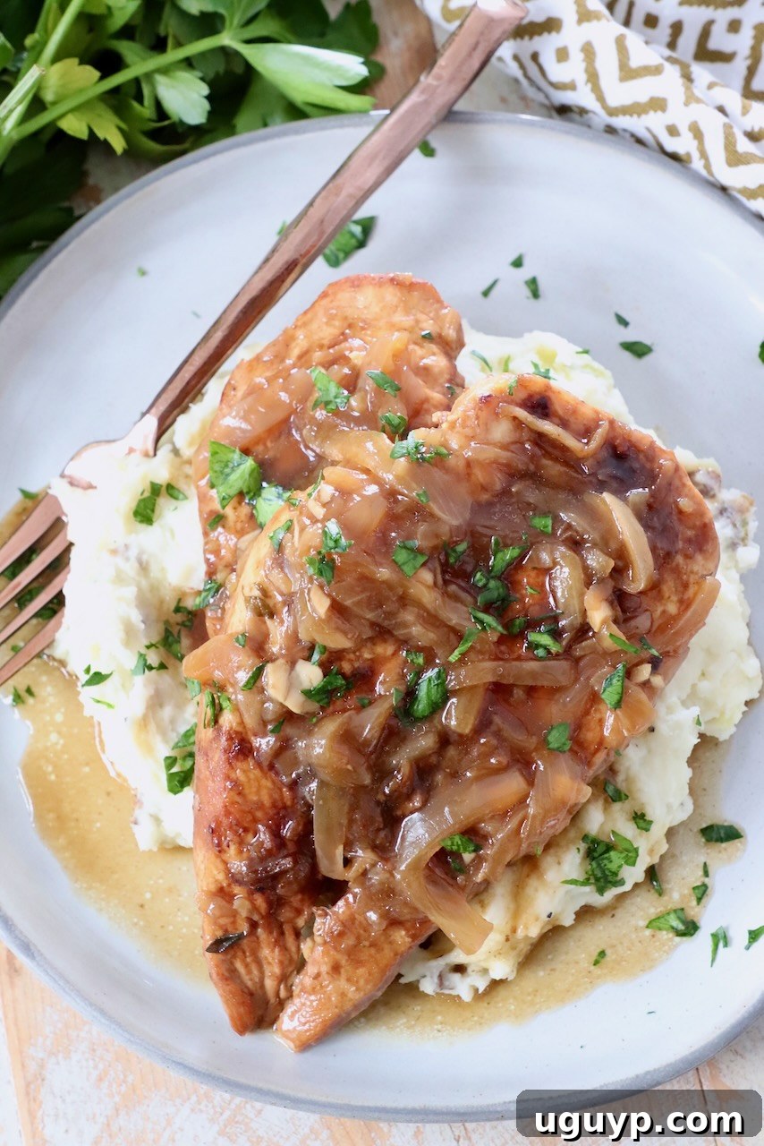 cooked chicken breast on plate with mashed potatoes