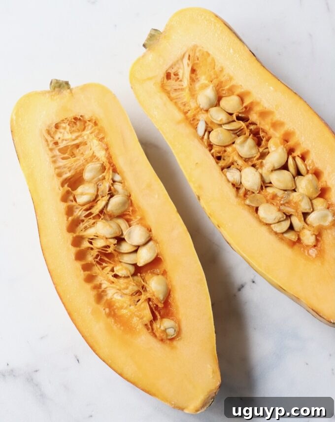 delicata squash cut in half