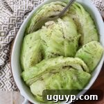 steamed cabbage in serving dish