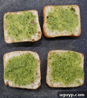 basil pesto spread on ciabatta rolls